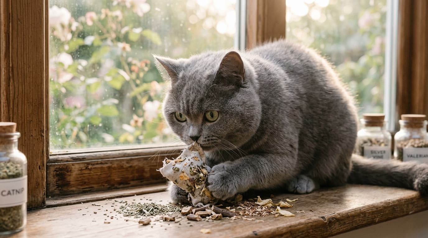 Why do cats react to Catnip, Silver Vine, Tartarian Honeysuckle or Valerian Root?